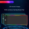 New RGB luminous wireless rechargeable mouse pad Large LED colorful game table pad Office anti-skid keyboard pad