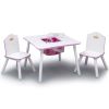 Princess Crown Toddler Table and Chair Set with Storage, Greenguard Gold, Wood, Pink