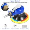 6" Air Random Orbital Sander Pneumatic Palm Sander 10000RPM w/7 Sandpapers