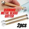 2PCS Professional Diamond Tip Glass Cutter Steel Blade Precision Cutting Tools