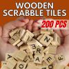 SCRABBLE WOOD TILES 200 Pieces Full Sets Letters Wooden Replacement Pick