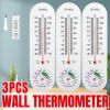 Outdoor Indoor Thermometer Moisture Humidity Meter Wall Mounted- 3 PACK