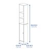 White Bathroom Storage Linen Tower with Open and Concealed Shelves