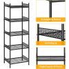 5 Tier Wire Shelving Unit Metal Storage Organizer Rack, Black