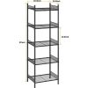 5 Tier Wire Shelving Unit Metal Storage Organizer Rack, Black