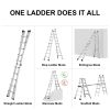 Aluminum Multi-Position Ladder with Wheels, 300 lbs Weight Rating, 22 FT