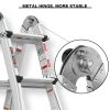 Aluminum Multi-Position Ladder with Wheels, 300 lbs Weight Rating, 22 FT