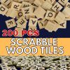 SCRABBLE WOOD TILES 200 Pieces Full Sets Letters Wooden Replacement Pick