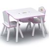 Princess Crown Toddler Table and Chair Set with Storage, Greenguard Gold, Wood, Pink