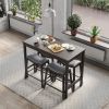 5-Piece Dining Set with 4 Upholstered Stools