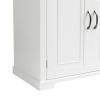 Bathroom Storage Cabinet with Doors and Drawer, Multiple Storage Space, Adjustable Shelf, White