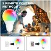 LED Light Bulb 15W RGB Smart Wireless Remote Dimmable Lamp Color Changing Smart WiFi LED Light Bulb Multi-Color For Alexa