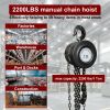 Hand Chain Hoist, 2200 lbs 1 Ton Heavy Duty Chain Hoist 10ft Chain Fall Chain Lift with 2 Chain Hooks for Lifting Good in Transport & Workshop