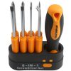 Magnetic Screwdriver Set 10 PCS,3 Phillips and 3 Flat Head Precision Screwdriver,Awl,Track Lifter,Professional Cushion Grip and Non-Slip