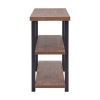 Brown Wood Sofa Table,  Narrow Hallway Table, 3-Tier Console Table for Living Room