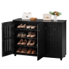 4 Tier Shoe Storage Cabinet Shoes Rack, Black