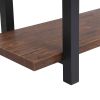 Brown Wood Sofa Table,  Narrow Hallway Table, 3-Tier Console Table for Living Room