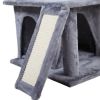 Double-layer cat Tree with cat house and ladder - light gray XH