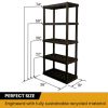 74" H x 18" D x 36" W 5 Shelf Plastic Garage Shelves, Pack of 2 Storage Shelving, Black 750 lbs Capacity