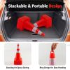 10 Pack 28" Traffic Safety Cones W/Reflective Collars