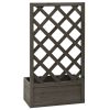 Garden Trellis Planter Gray 19.7"x9.8"x35.4" Solid Firwood