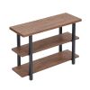 Brown Wood Sofa Table,  Narrow Hallway Table, 3-Tier Console Table for Living Room