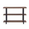 Brown Wood Sofa Table,  Narrow Hallway Table, 3-Tier Console Table for Living Room