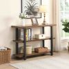 Brown Wood Sofa Table,  Narrow Hallway Table, 3-Tier Console Table for Living Room