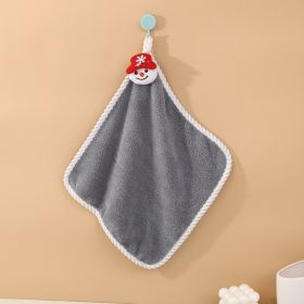 Coral Velvet Santa Wipes Hand Towels (Option: Grey-30x30cm)