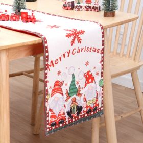 Christmas Table Flag Double Printing Snowman Table Mat (Option: Color01-180x33cm)