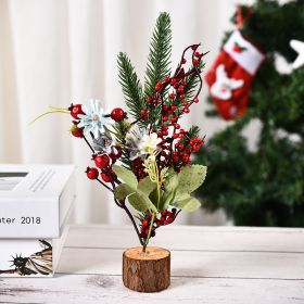 Simple Mini Christmas Decoration Window Small Tree Photography Props (Option: Blue chrysanthemum)