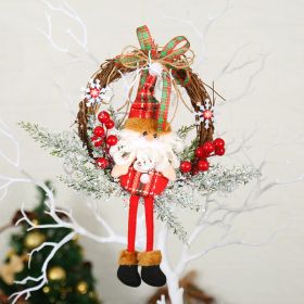 Christmas Decorations WreathWindow Arrangement Door Hanging (Option: Small old man)