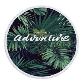 New Tropical Plant Round Beach Towel Microfiber With Fringe Digital Printing (Option: Section A)