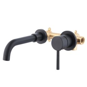 Concealed Basin Faucet Black Frosted Recessed Faucet (Color: Black)