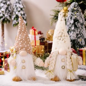 Christmas Fabric Decorative Faceless Doll Ornament Christmas Decorations (Option: A set)