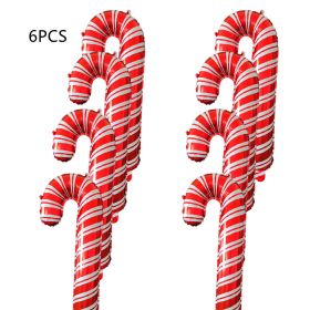 Holiday Party Christmas Crutch Balloons (Option: Red 6pcs)