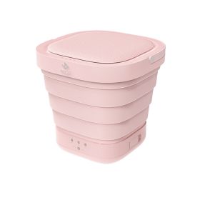 Portable mini folding bucket washing machine (Option: Pink-US)