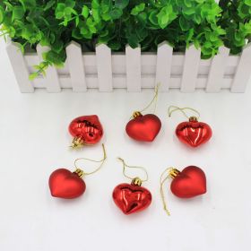 Christmas Decoration Peach Heart Painted Pendant (Color: Red)