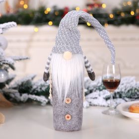 Christmas Decoration Wine Bottle Set Hotel Table Supplies (Color: Grey)