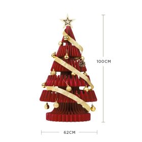 Decorate Christmas Decorations With Ornaments (Option: A red 100cm)