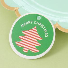 Christmas Small Hangtag Christmas Gift Box Decoration Accessories Pendant Spot Cute Small Card In Stock Wholesale (Option: Round Christmas Tree Red Twill)