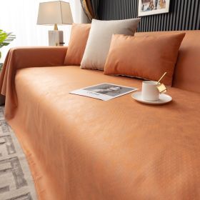 Anti Cat Scratch All-weather Universal Non Stick Wool Technology Cloth Sofa Cover (Option: Orange-210x130cm)