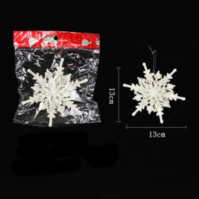 Plastic White Snowflake String Window Christmas Party Place Pendant (Option: 1pack)