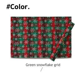 Christmas Series New Year Cloth Plaid Table Flag Insulation Pad (Option: Green snow grid-30x45cm)