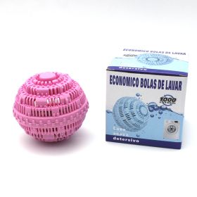 Laundry Ball Decontamination Anti-Winding Artifact Automatic Washing Clothes Cleaning Ball Large Anti-Knot Magic Washing Machine Ball (Color: Pink)