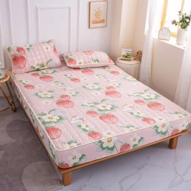 Cotton Covered Anti Slip Cartoon Bedspread (Option: Strawberry-Same pillow case 1pair)