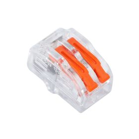 10PCS Transparent Press Type Quick Connector Parallel Split Wire Connector 32A 400V Electrical Connector 2/3/5 Interface Lead Wire Connector (model: 10PCS 2-Port Trans)