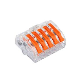 10PCS Transparent Press Type Quick Connector Parallel Split Wire Connector 32A 400V Electrical Connector 2/3/5 Interface Lead Wire Connector (model: 10PCS 5-Port Trans)