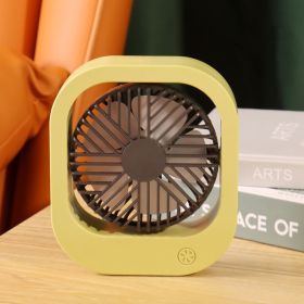 Portable Desktop Office Desktop Electric Fan; Dormitory Large Wind USB Charging Silent Mini Small Fan; 1 Piece (Color: Yellow)