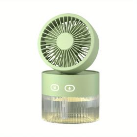 1pc USB Desktop Mini Fan Water Replenishing Spray Cooling Fan For Bedroom Office Cooling Fan Portable Humidifier Electric Fan (Color: Green)